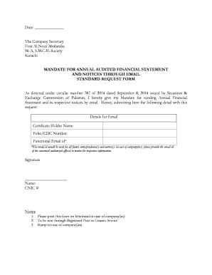 Mandate for Annual Audited Financial Statement