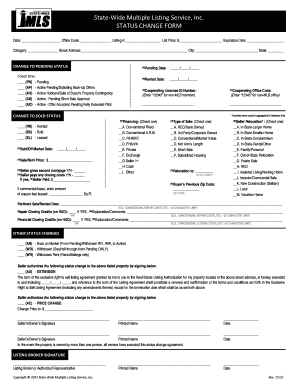 Real Estate Status Change Form