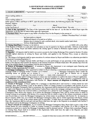 Rhode Island Land Purchase and Sales Agreement