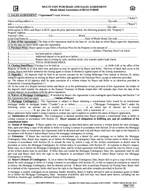 Multi Unit Purchase and Sales Agreement