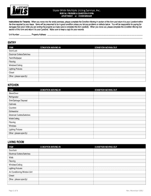 Rental Premises Condition Form