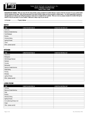 Rental Premises Condition Form