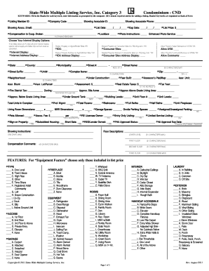 Condominium Listing Form
