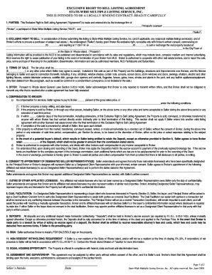 Exclusive Right to Sell Listing Agreement
