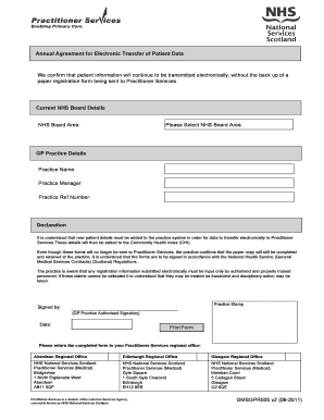 NHS Patient Data Transfer Agreement
