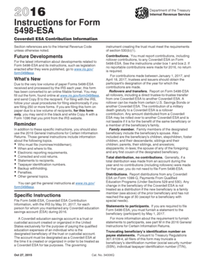 Form 5498-ESA Instructions