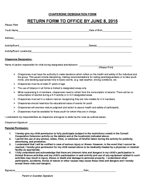 Chaperone Designation Form