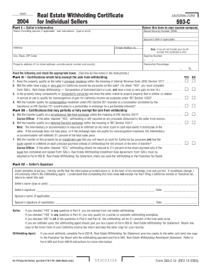 California Real Estate Withholding Certificate