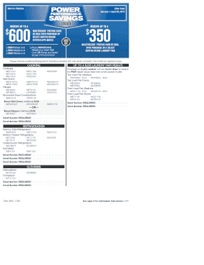 Maytag Appliance Mail-In Rebate Form