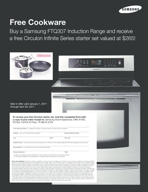 Samsung FTQ307 Induction Range Free Cookware Offer
