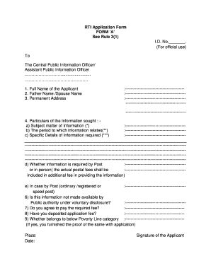 RTI Application Form