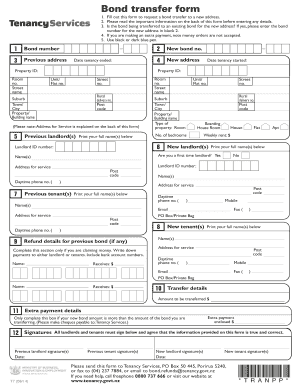 Bond Transfer Form