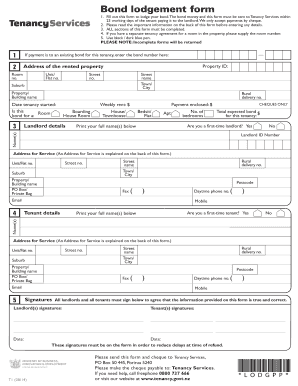 New Zealand Tenancy Bond Lodgement Form