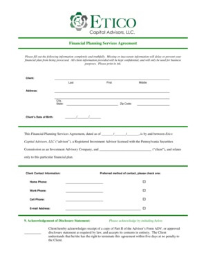 Financial Planning Services Agreement