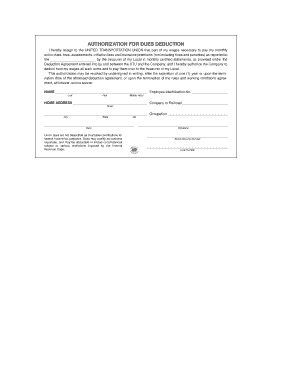 Authorization for Dues Deduction