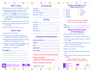 Infant Care Instructions Form