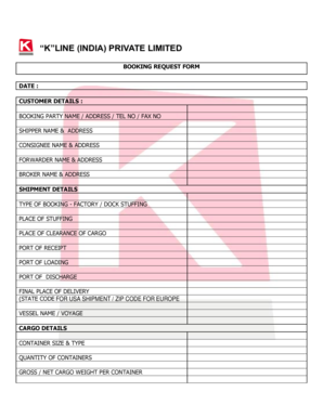 Booking Request Form