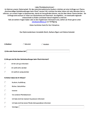 Umfrage zur Zahnbehandlung beim Pferd