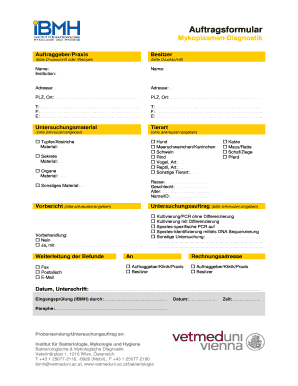 Auftragsformular Mykoplasmen-Diagnostik