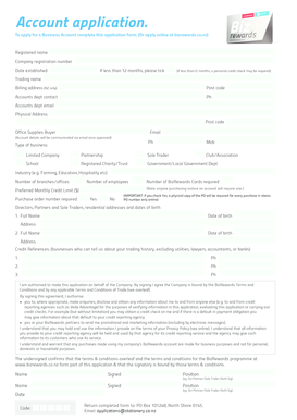 Business Account Application Form