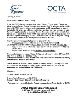 Senior Transportation Registration Form