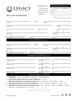 New Client Information Form