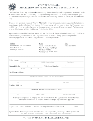 California Permanent Vote-by-Mail Application