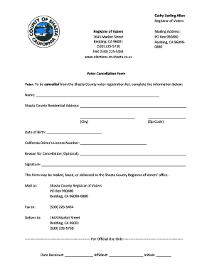 Voter Cancellation Form