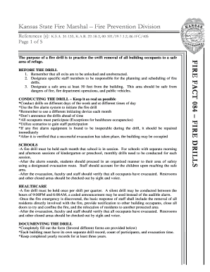 Kansas Fire Drill Record Form