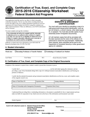 Citizenship Verification Worksheet