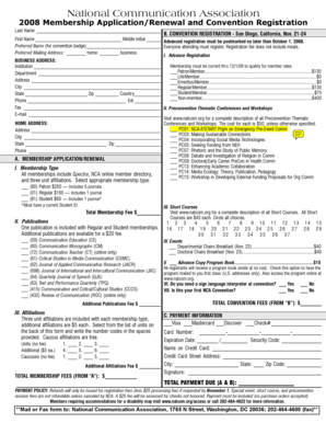 NCA Membership Application and Convention Registration
