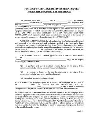 Freehold Property Mortgage Deed