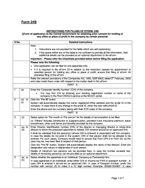 Form 24B Application for Prior Consent