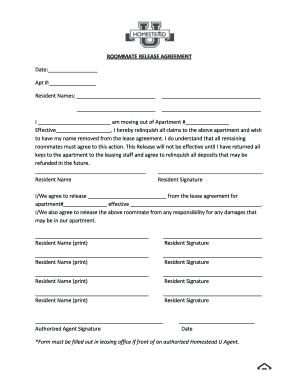 Roommate Release Agreement