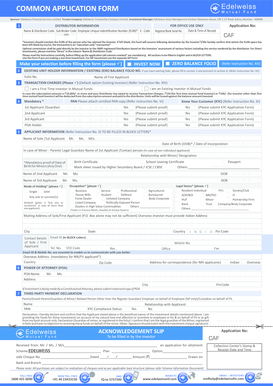 Edelweiss Mutual Fund Application Form