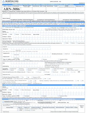 Common Application Form for Equity Oriented Schemes