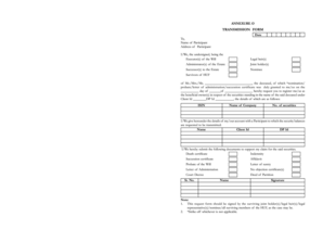 Transmission Form for Securities