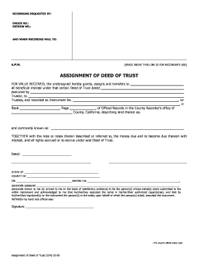 Assignment of Deed of Trust