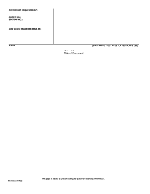 Recording Cover Page