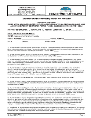 Florida Owner-Builder Affidavit