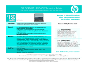 HP Business Notebooks Promotion Rebate Form