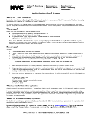 NYC Ladders for Leaders Application Form