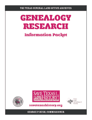 Texas General Land Office Genealogy Research Worksheet