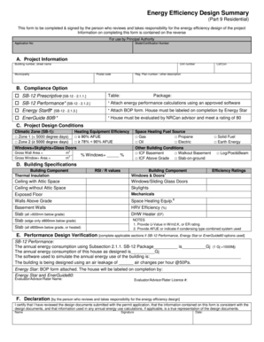 Ontario Energy Efficiency Design Summary Form
