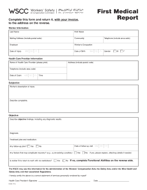 Workers' Compensation Medical Report Form