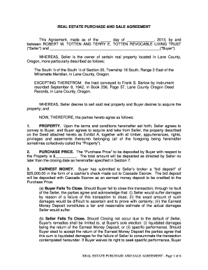 Real Estate Purchase and Sale Agreement