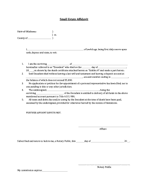 Small Estate Affidavit