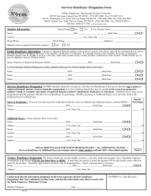 Survivor Beneficiary Designation Form