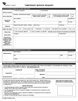 Santee Cooper Temporary Service Request Form