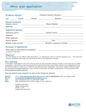 Minor Plan Application